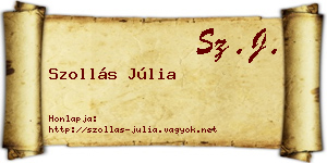 Szollás Júlia névjegykártya