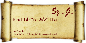 Szollás Júlia névjegykártya