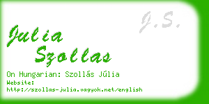julia szollas business card